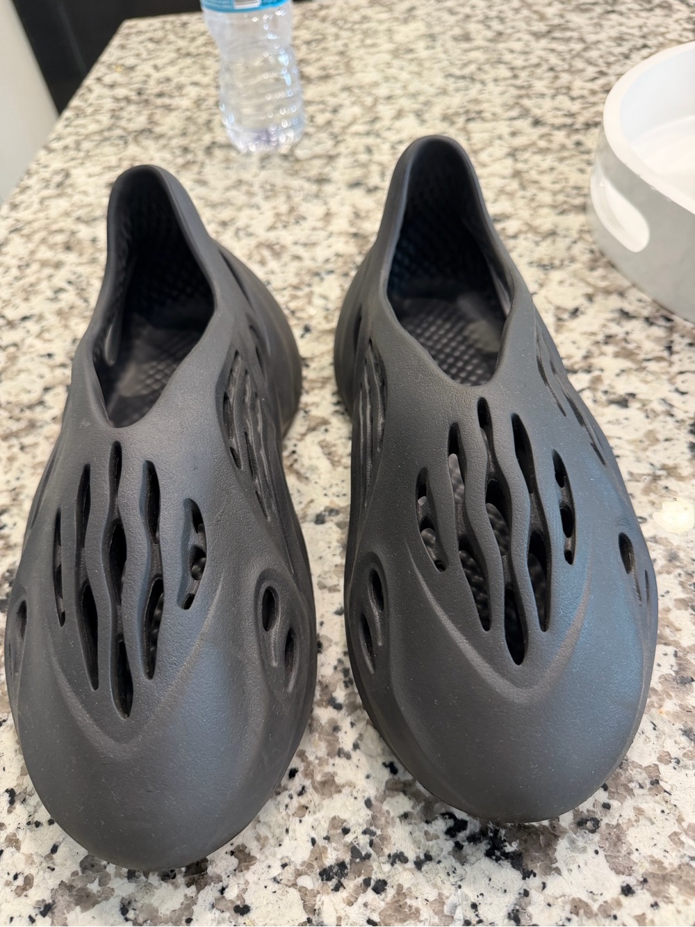 adidas Black Foam Vent Cut-Out Slip-Ons